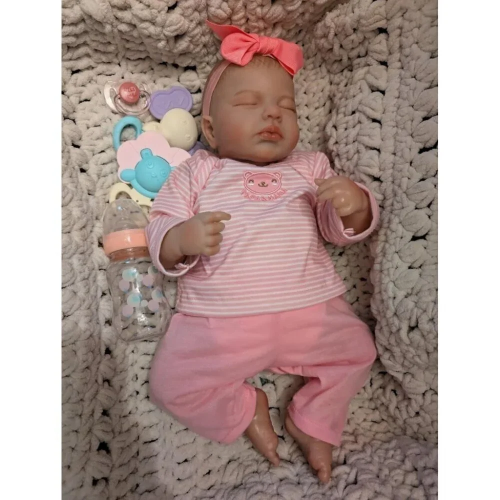 🆕20inch Soft Cloth Body Newborn Baby Dolls Poseable Limbs Real Life Doll Girl